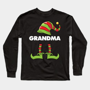 Grandma Elf Funny Matching Christmas Costume Family Long Sleeve T-Shirt